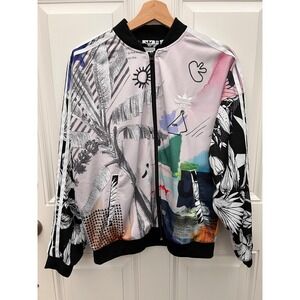 Adidas Original x The FARM Company CW1381 Oversized Track Jacket Bomber Floral M